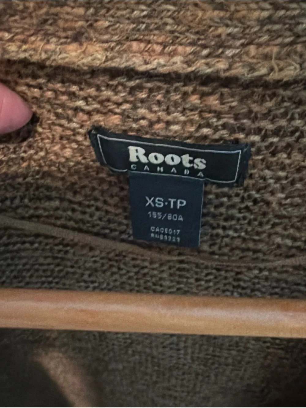 Roots Canada Long Cardigan Sweater Extra Small Heather Brown Rustic Cotton